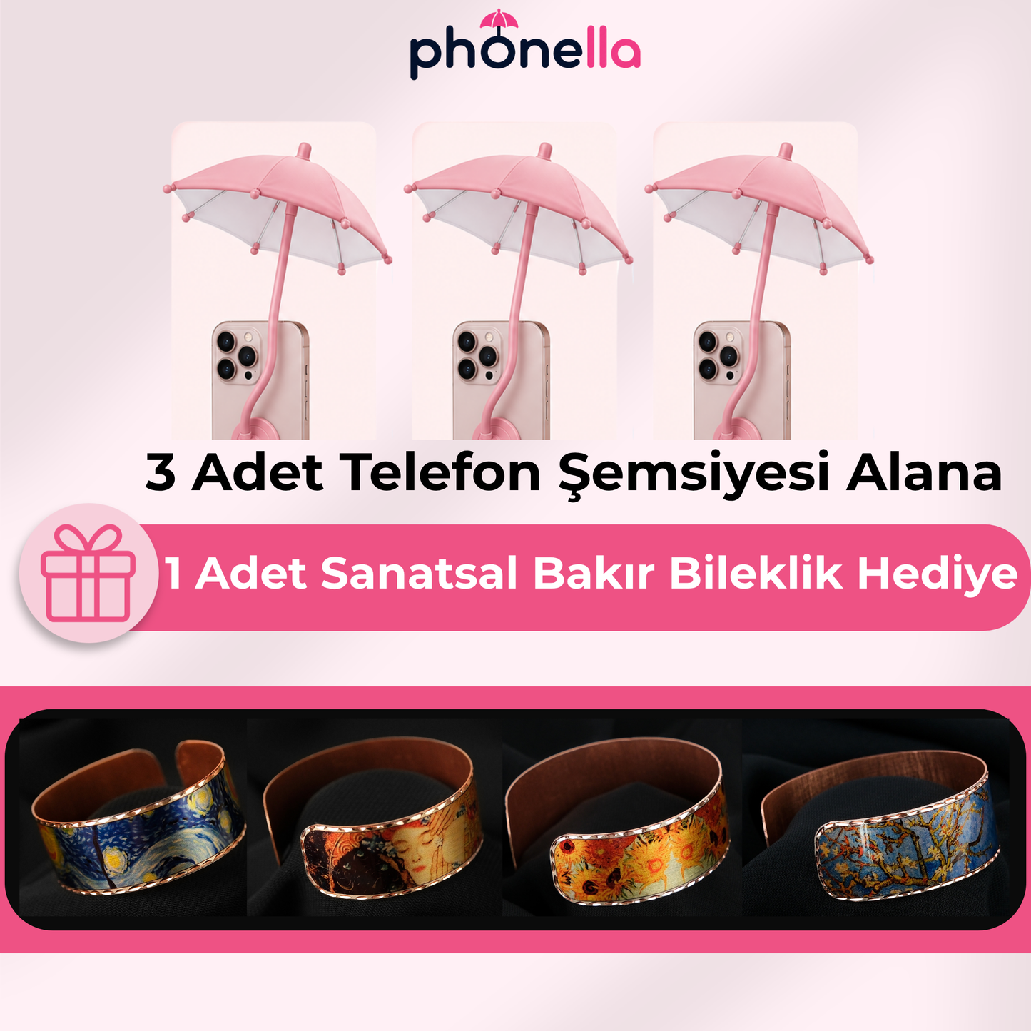 Phonella Mini Telefon Şemsiyesi | Manyetik Güneşlik Aparatı
