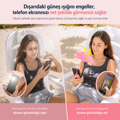 Phonella Mini Telefon Şemsiyesi | Manyetik Güneşlik Aparatı