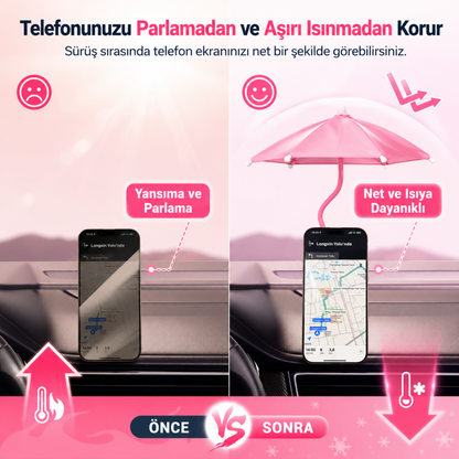 Phonella Mini Telefon Şemsiyesi | Manyetik Güneşlik Aparatı