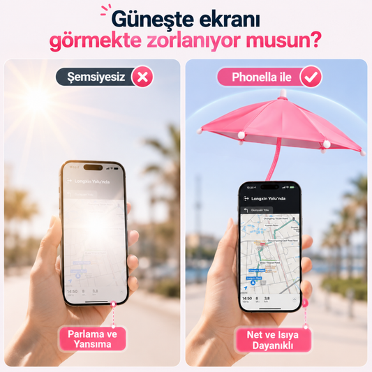Phonella Mini Telefon Şemsiyesi | Manyetik Güneşlik Aparatı